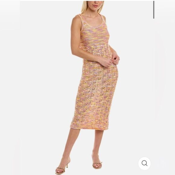 Ramy Brook Women's Olsena Sleeveless Space Dye Knit Tank Midi Dress Pink - Picture 6 of 6